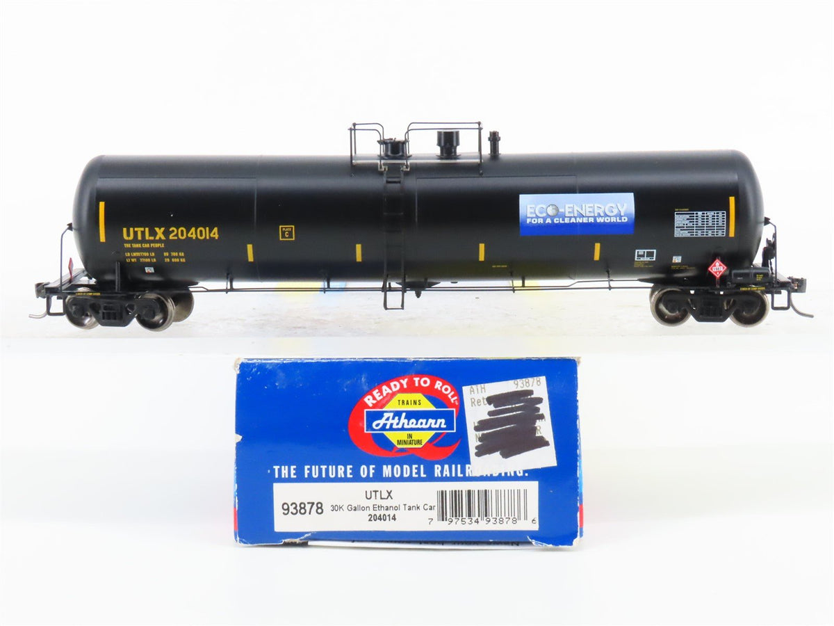 HO Scale Athearn 93878 UTLX Eco-Energy 30K Gallon Ethanol Tank Car #204014