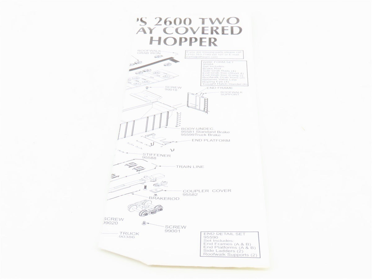 HO Scale Athearn 95525 CR Conrail 2-Bay Covered Hopper #876261