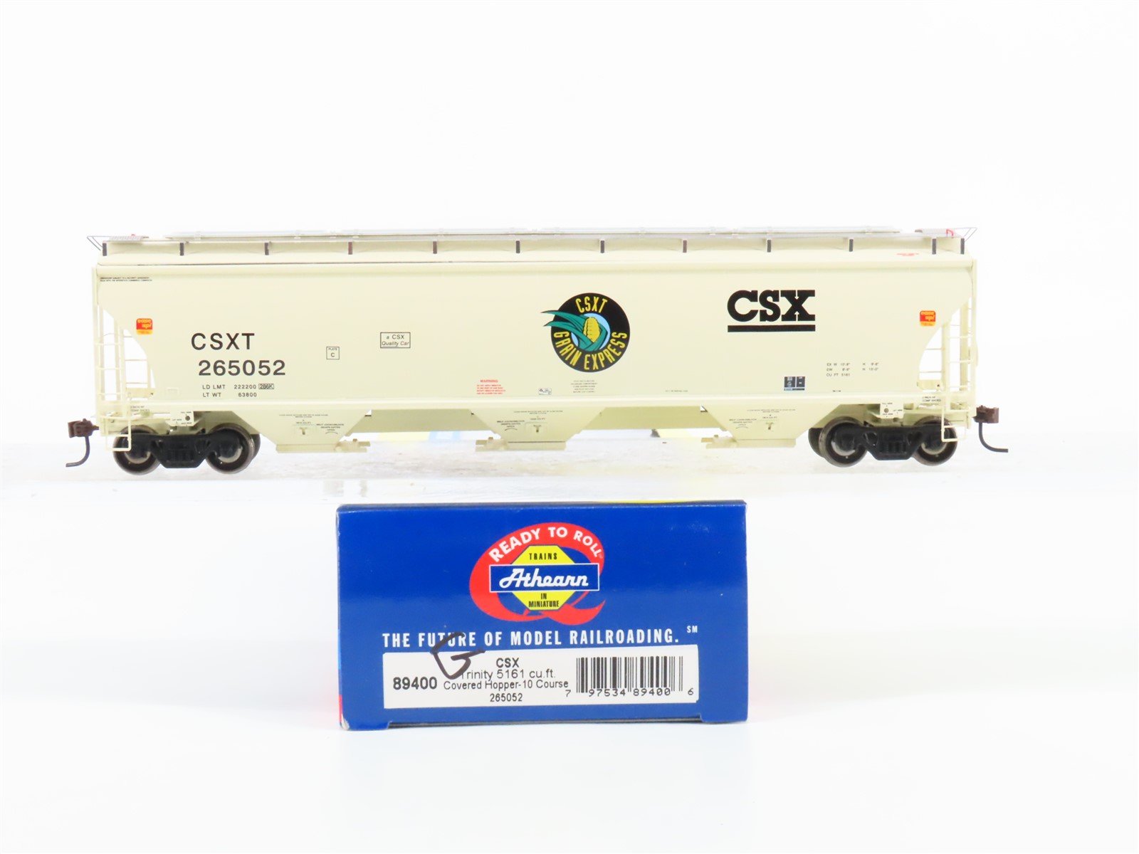 HO Scale Athearn 89400 CSXT Grain Express 3-Bay Covered Hopper #265052