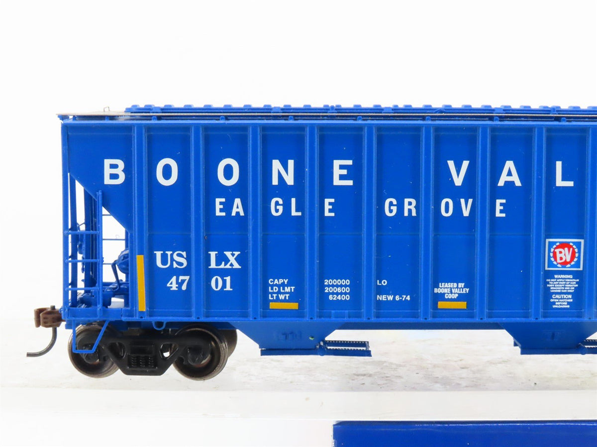 HO Scale Athearn ATH81977 USLX Boone Valley Co-op 3-Bay Covered Hopper #4701