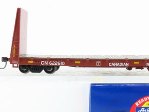 HO Scale Athearn ATH87730 CN Canadian National 60' Bulkhead Flat Car #622610
