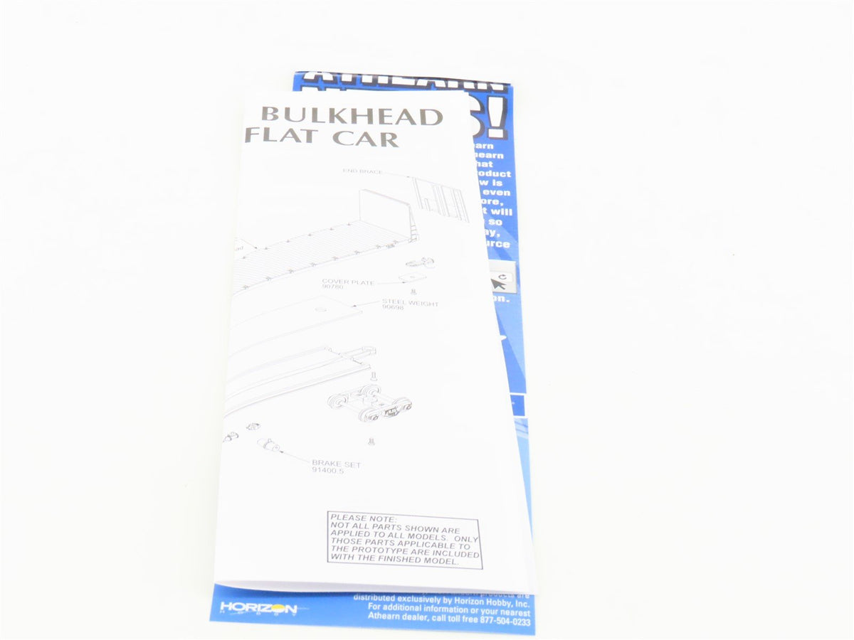 HO Scale Athearn ATH87730 CN Canadian National 60&#39; Bulkhead Flat Car #622610