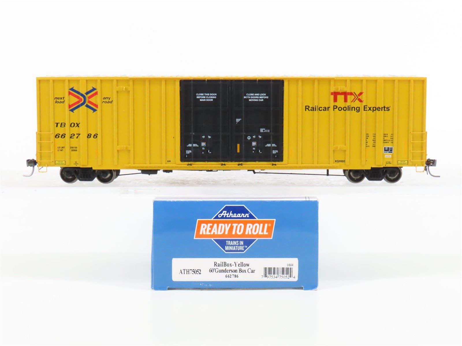 HO Scale Athearn ATH75052 TBOX Railbox 60' Gunderson Box Car #662786