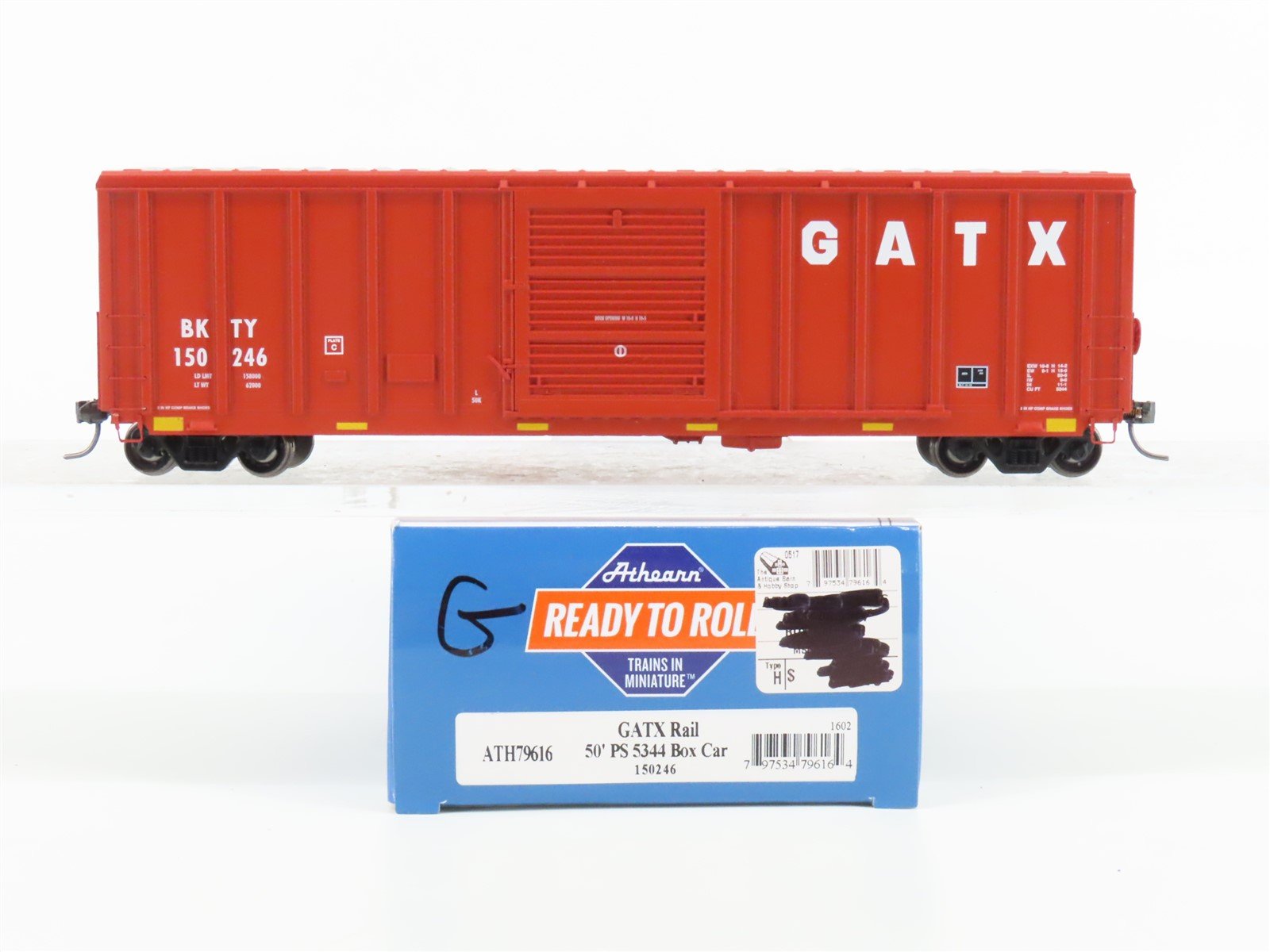 HO Scale Athearn ATH79616 BKTY GATX Rail 50' Single Door Box Car #150246