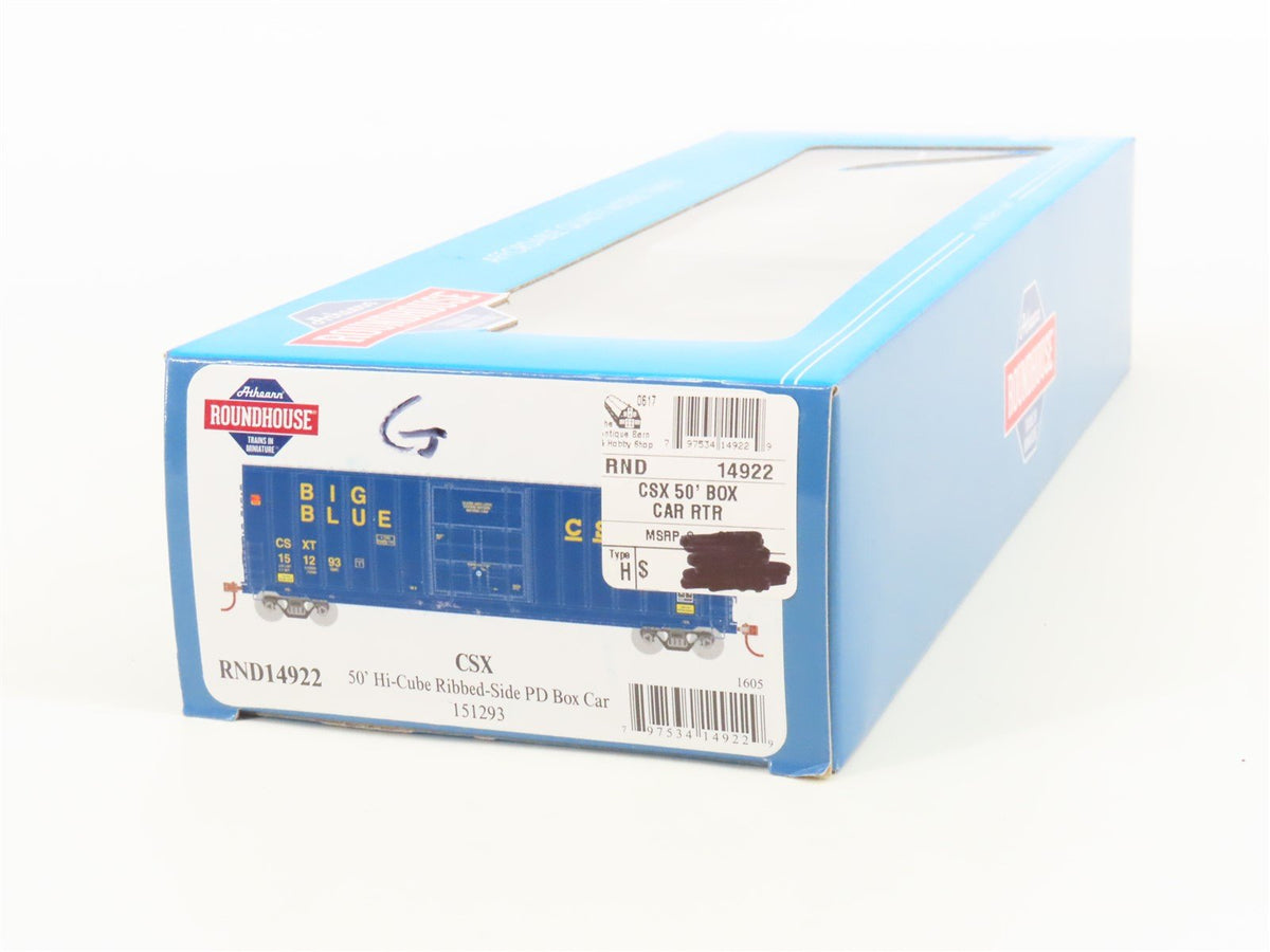 HO Scale Athearn Roundhouse RND14922 CSXT 50&#39; Hi-Cube Plug Door Box Car #151293
