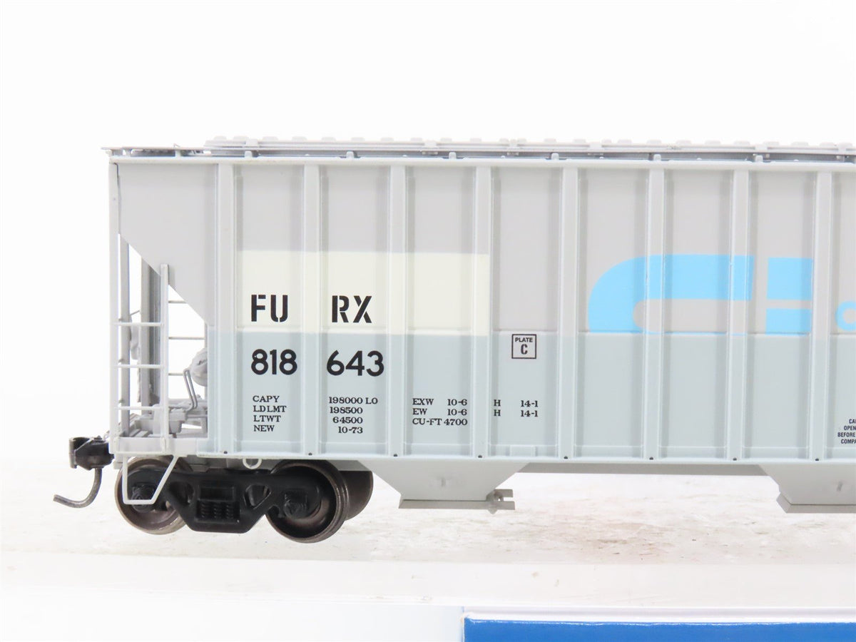 HO Scale Athearn ATH82001 FURX First Union Rail 3-Bay Covered Hopper #818643