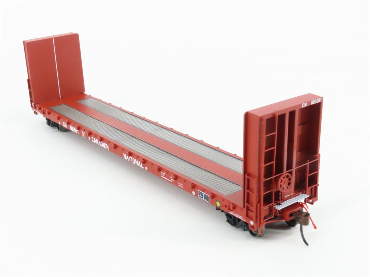 HO Scale True Line Trains 302003 CN Canadian National Bulkhead Flat Car #603081