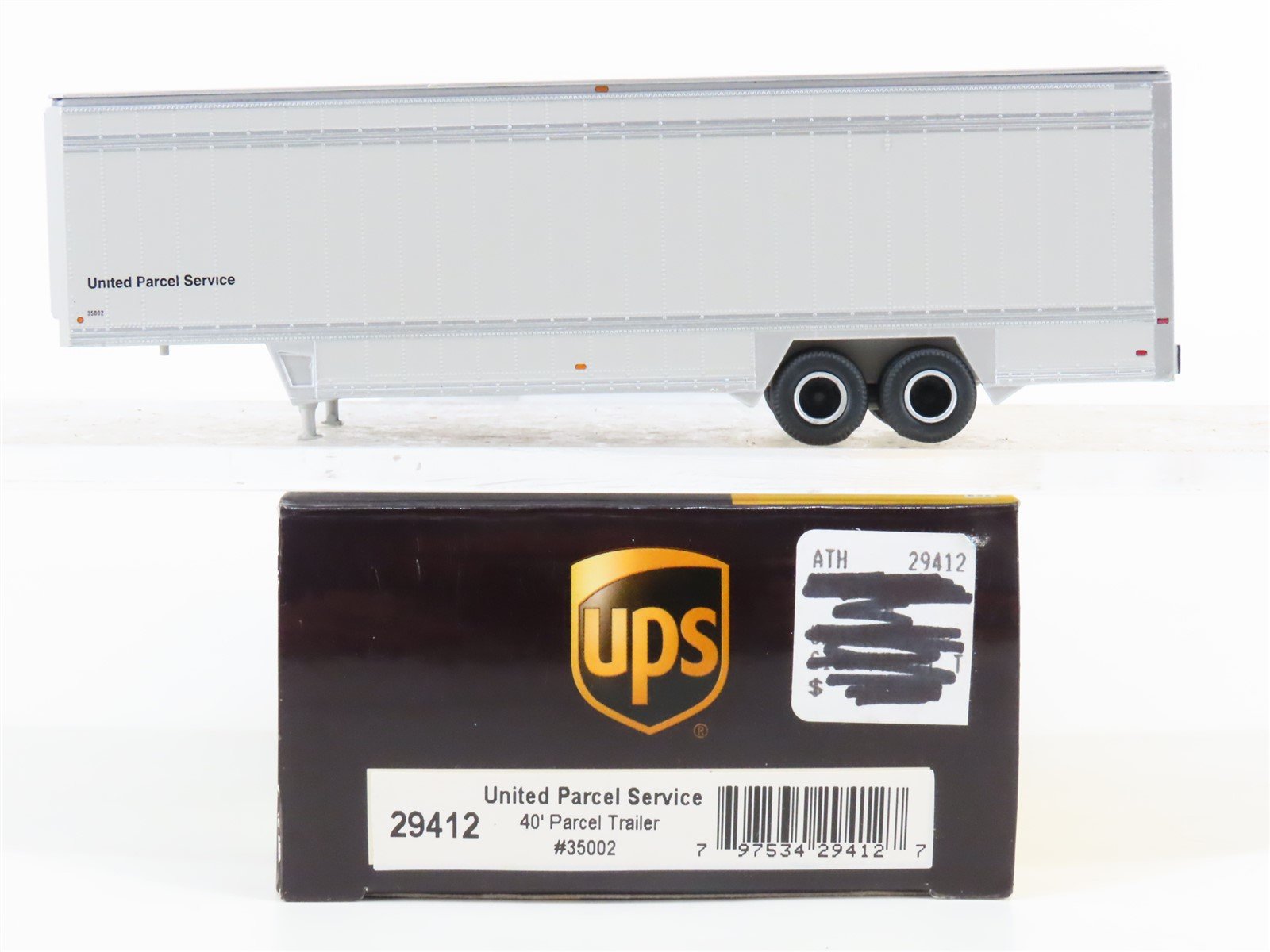 HO Scale Athearn 29412 UPS United Parcel Service 40' Parcel Trailer #35002