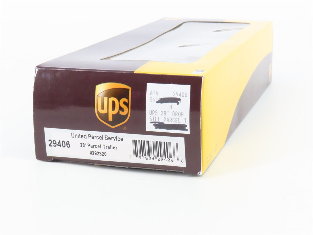 HO Scale Athearn 29406 UPS United Parcel Service 28&#39; Parcel Trailer #292820