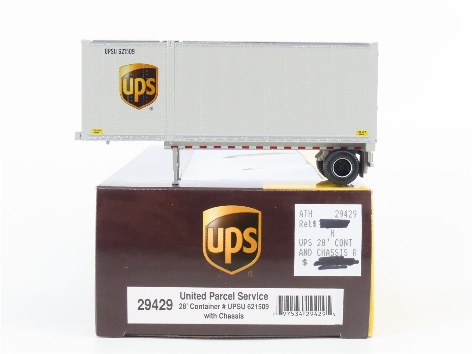 HO Scale Athearn 29429 UPSU United Parcel Service 28' Trailer #621509