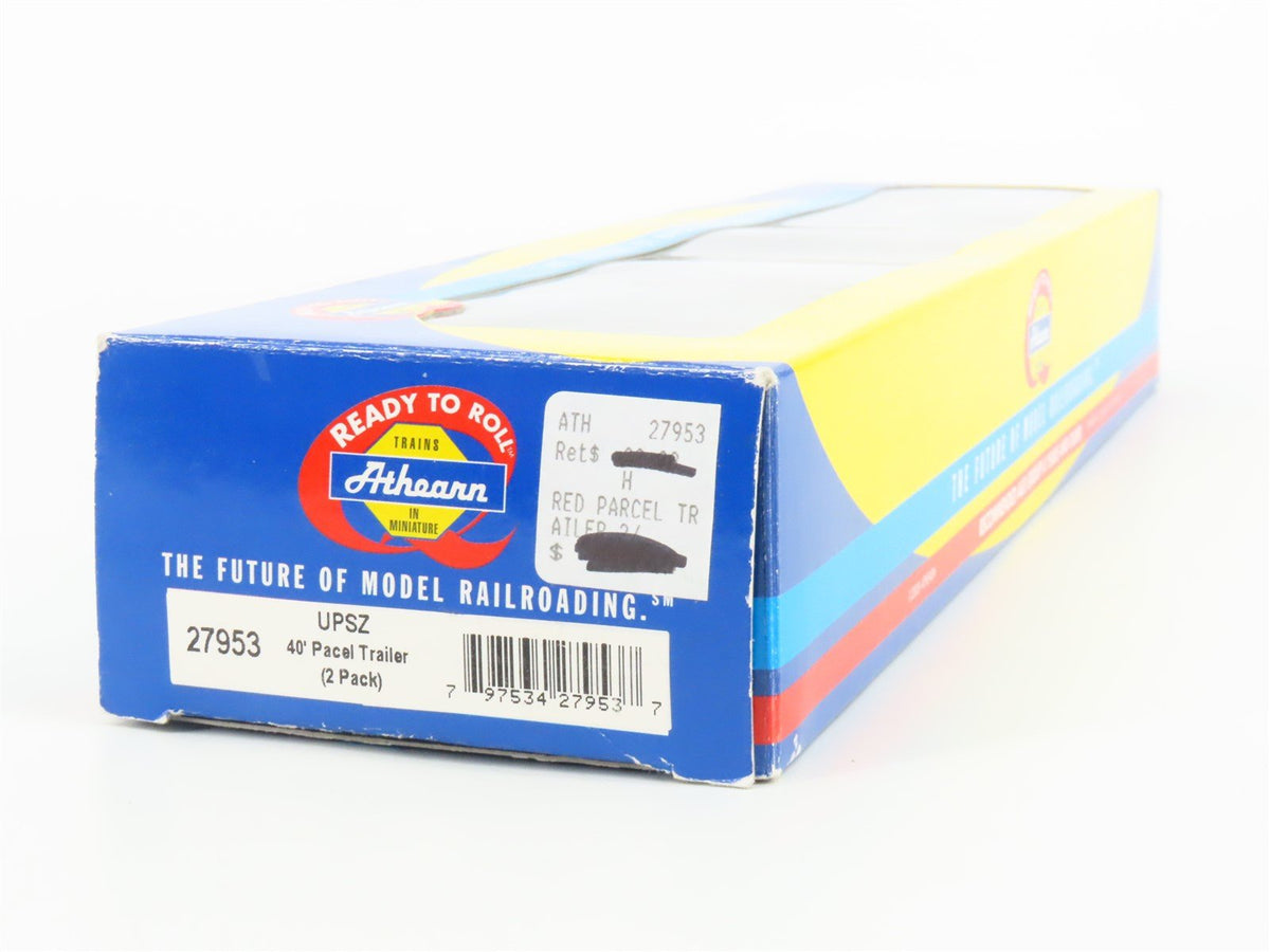 HO Scale Athearn 27953 UPSZ United Parcel Service 40&#39; Parcel Trailer 2-Pack