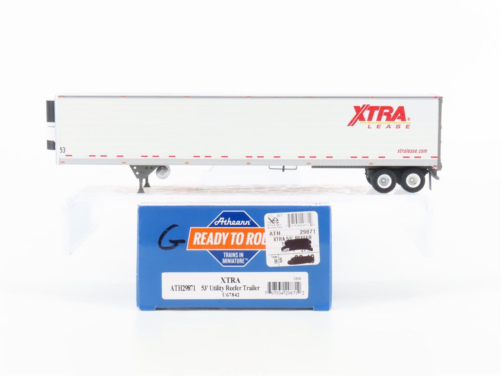HO Scale Athearn ATH29871 XTRA Lease 53' Utility Reefer Trailer #U67842