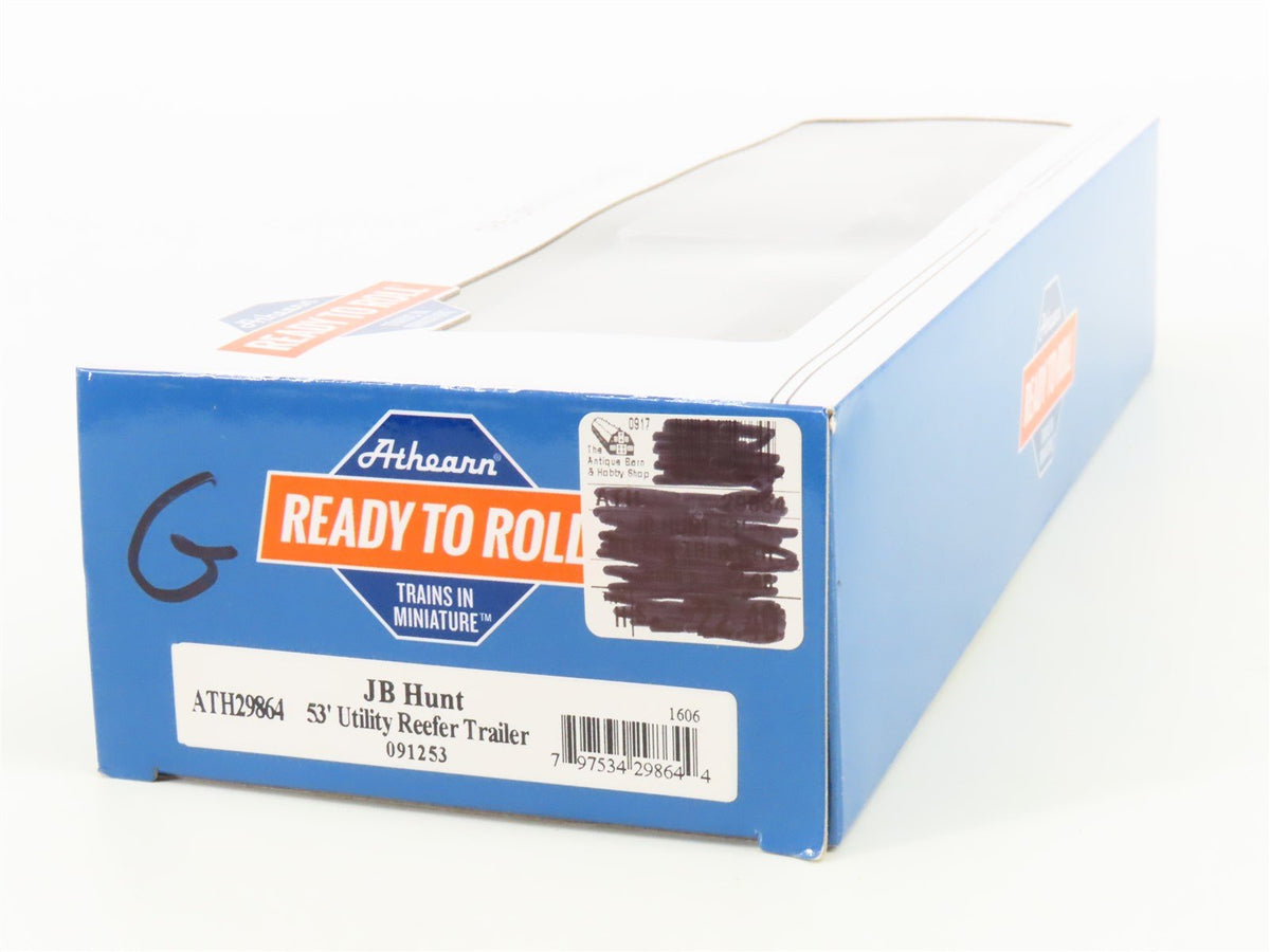 HO Scale Athearn ATH29864 JB Hunt Intermodal 53&#39; Utility Reefer Trailer #091253