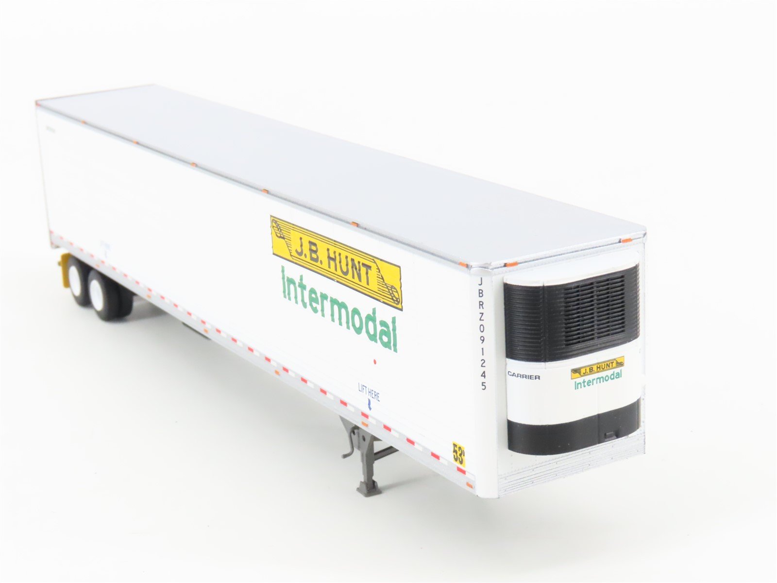 HO Scale Athearn ATH29863 JB Hunt Intermodal 53' Utility Reefer Trailer #091245