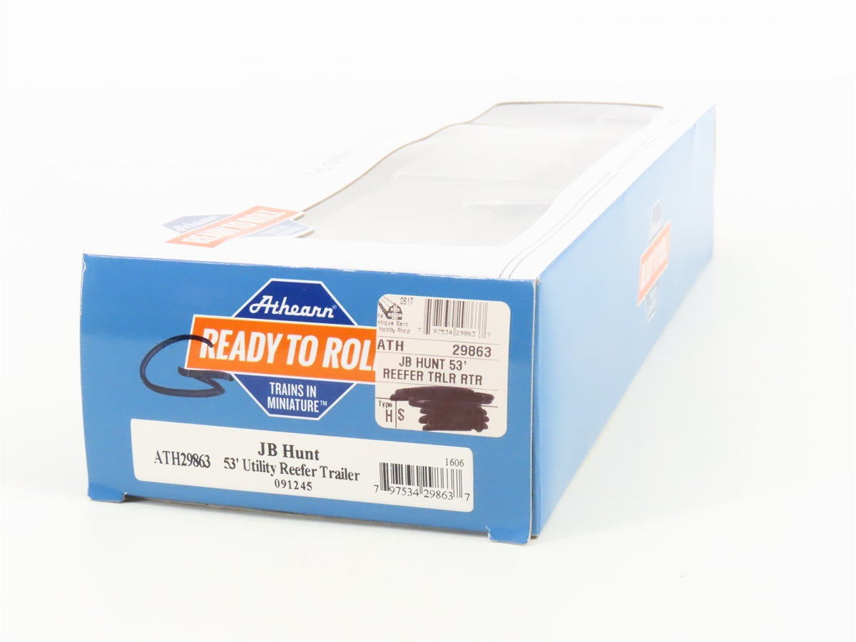 HO Scale Athearn ATH29863 JB Hunt Intermodal 53&#39; Utility Reefer Trailer #091245