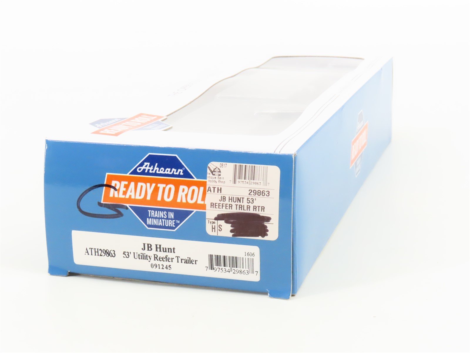 HO Scale Athearn ATH29863 JB Hunt Intermodal 53' Utility Reefer Trailer #091245