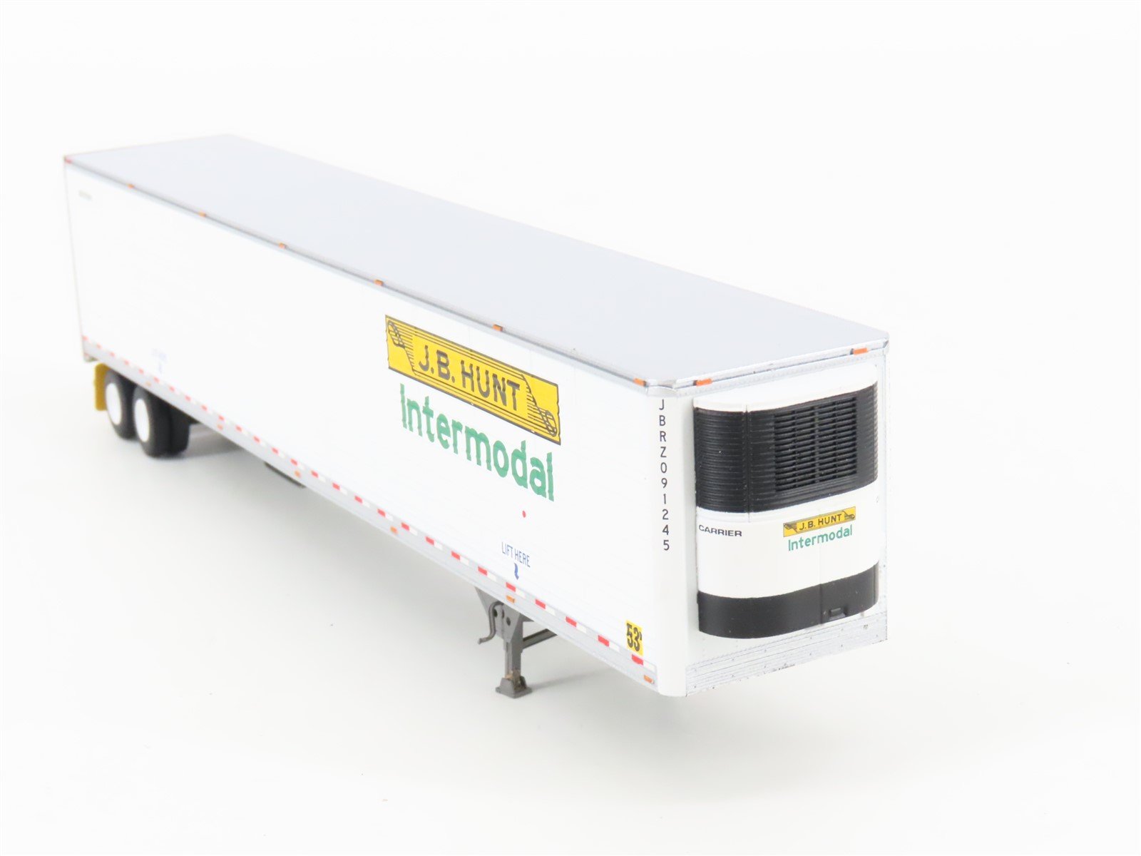 HO Scale Athearn ATH29863 JB Hunt Intermodal 53' Utility Reefer Trailer #091245