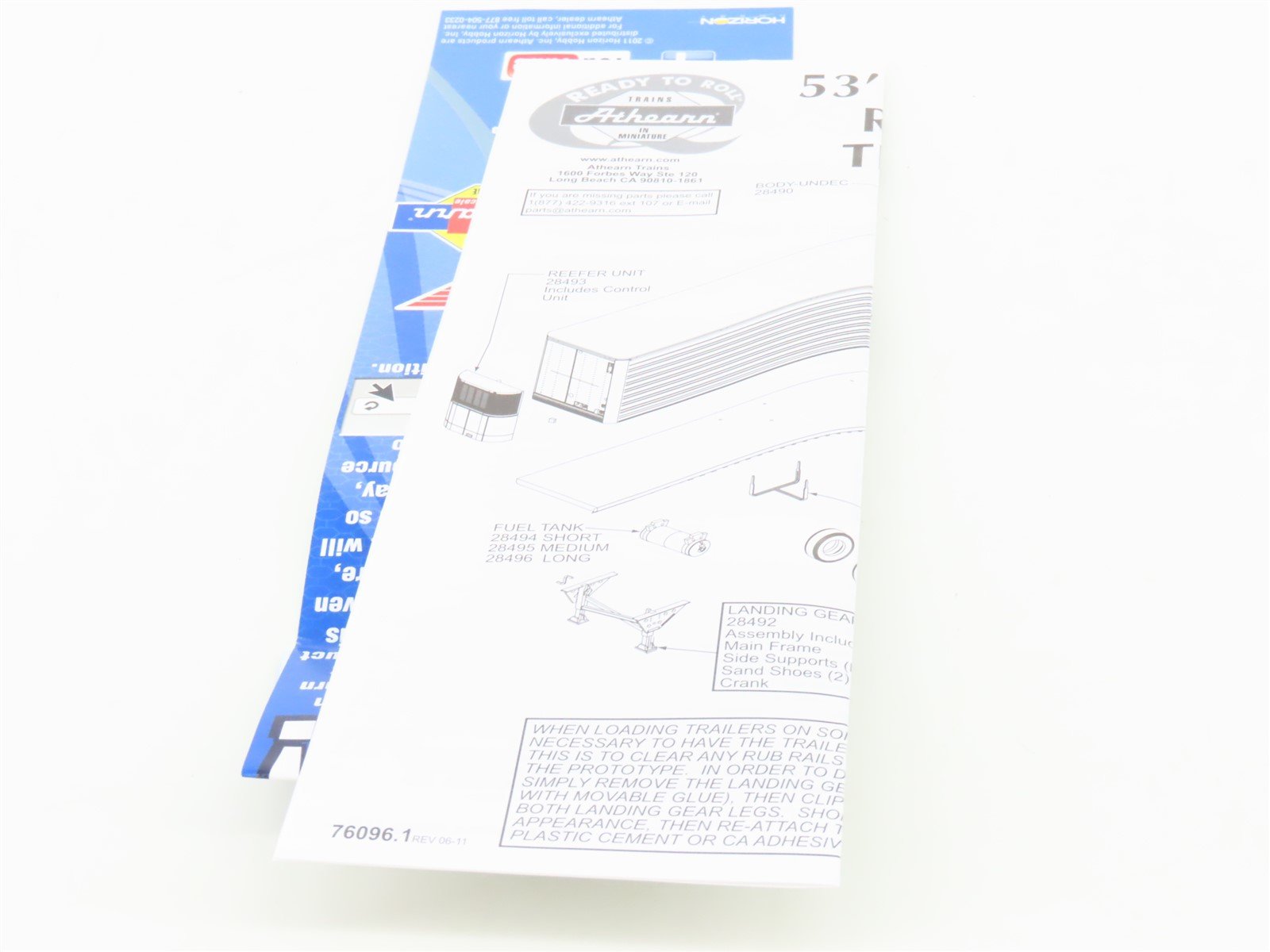 HO Scale Athearn ATH29862 JB Hunt Intermodal 53' Utility Reefer Trailer #091226