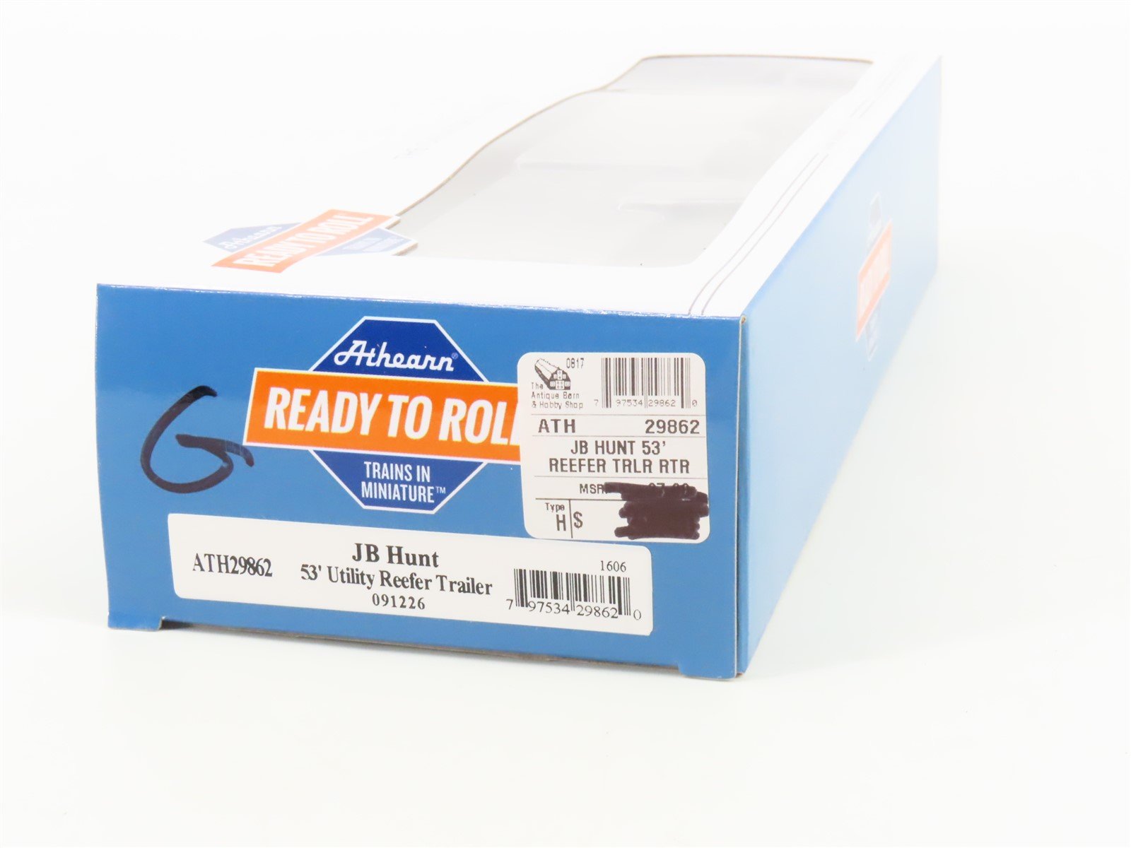 HO Scale Athearn ATH29862 JB Hunt Intermodal 53' Utility Reefer Trailer #091226