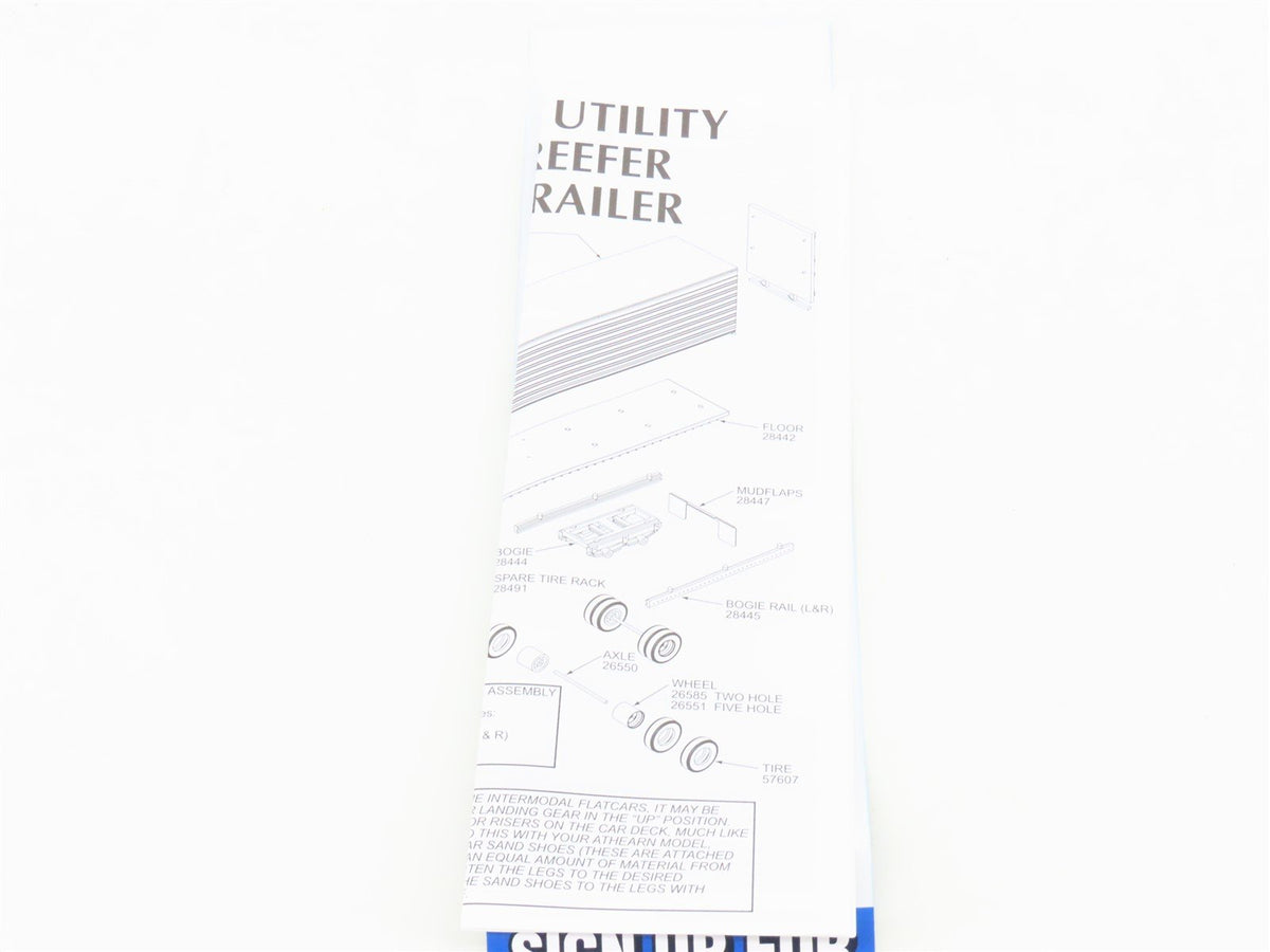 HO Scale Athearn ATH29862 JB Hunt Intermodal 53&#39; Utility Reefer Trailer #091226