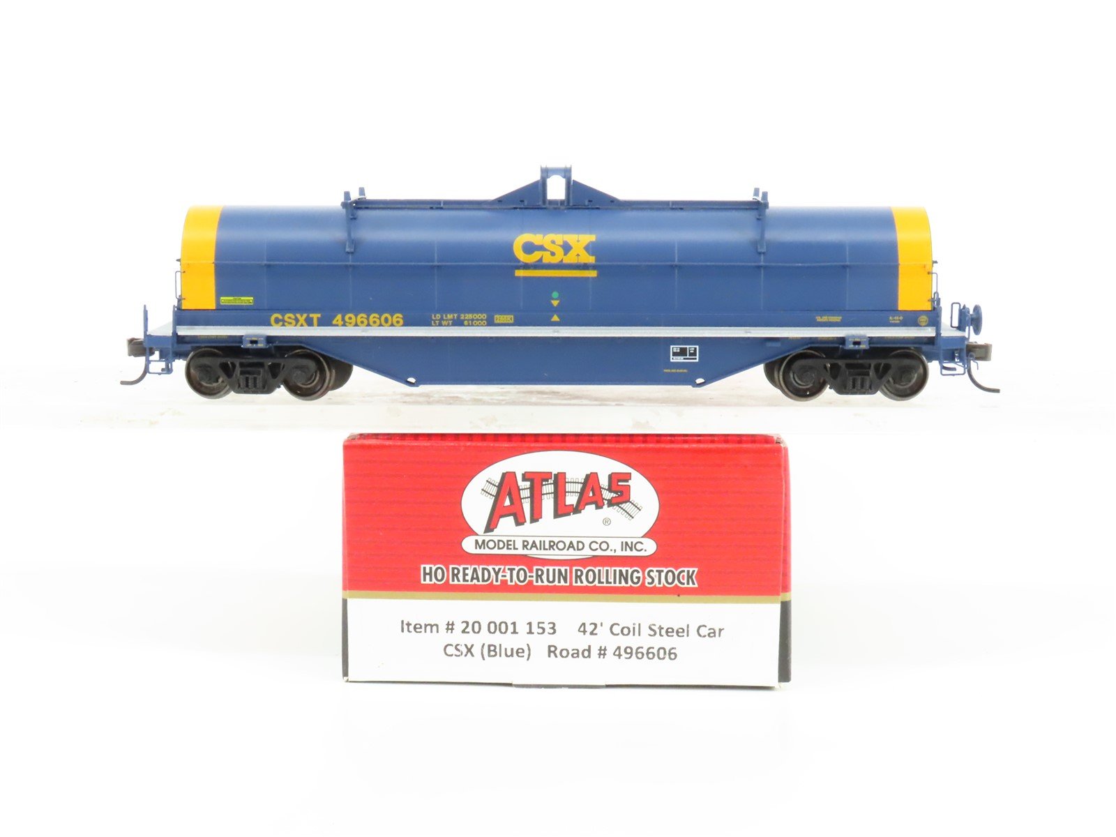 HO Scale Atlas Master Line #20001153 CSX CSXT 42' Blue Coil Steel Car #496606