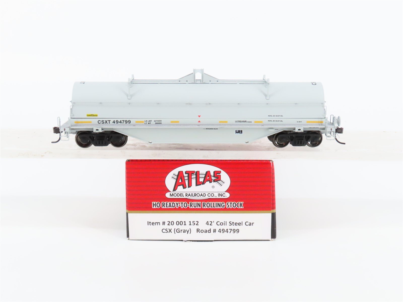 HO Scale Atlas Master Line #20001152 CSX CSXT 42' Gray Coil Steel Car #494799
