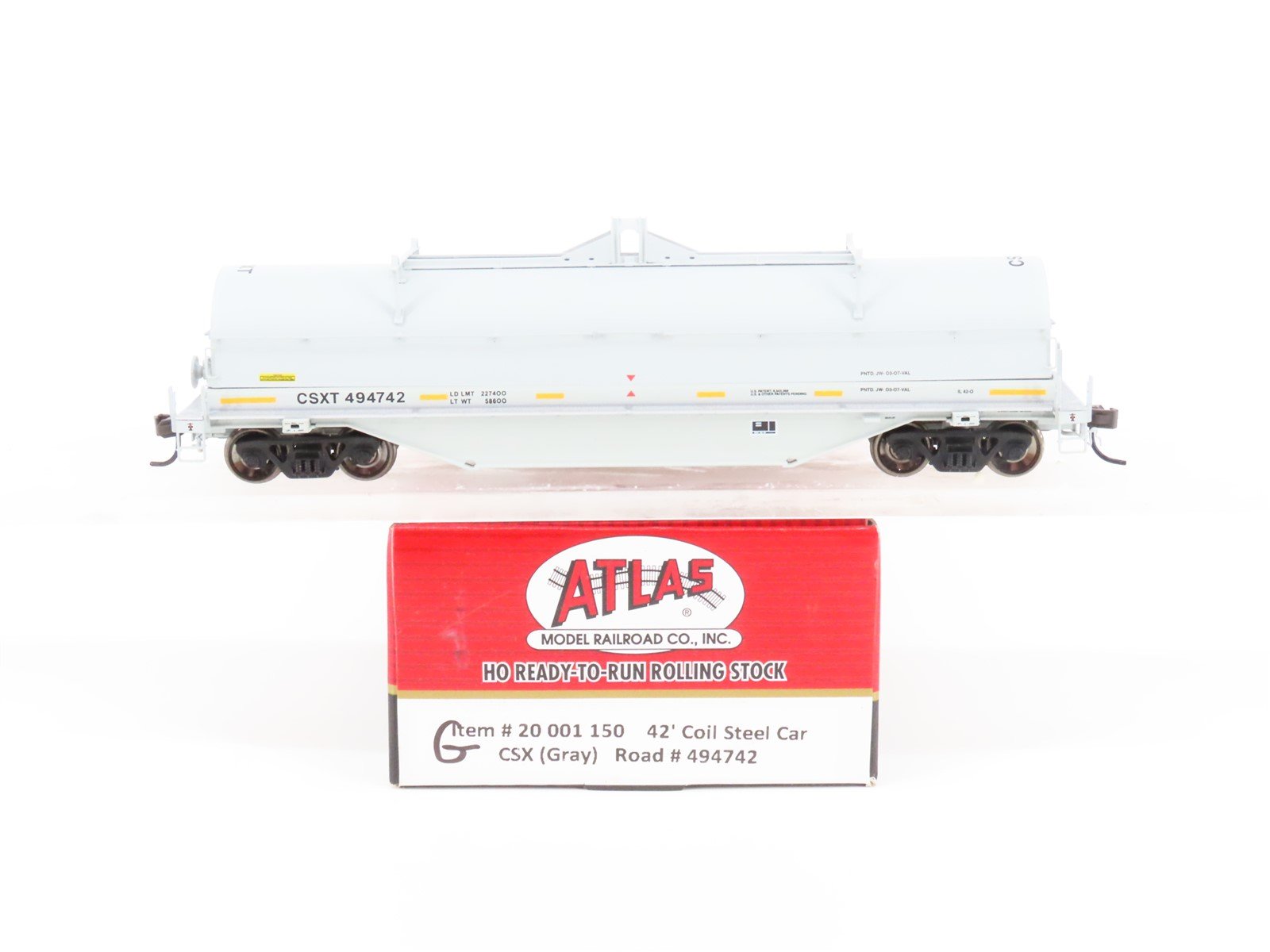 HO Scale Atlas Master Line #20001150 CSX CSXT 42' Gray Coil Steel Car #494742