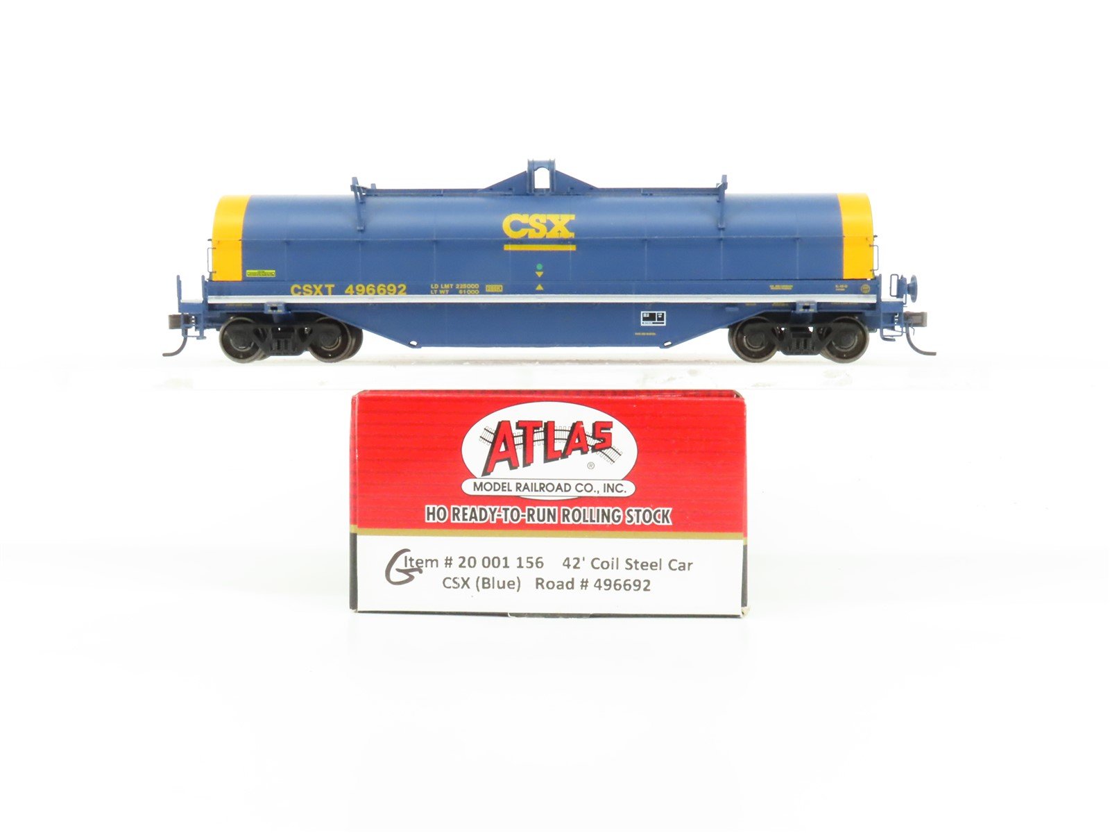 HO Scale Atlas Master Line #20001156 CSX CSXT 42' Blue Coil Steel Car #496692