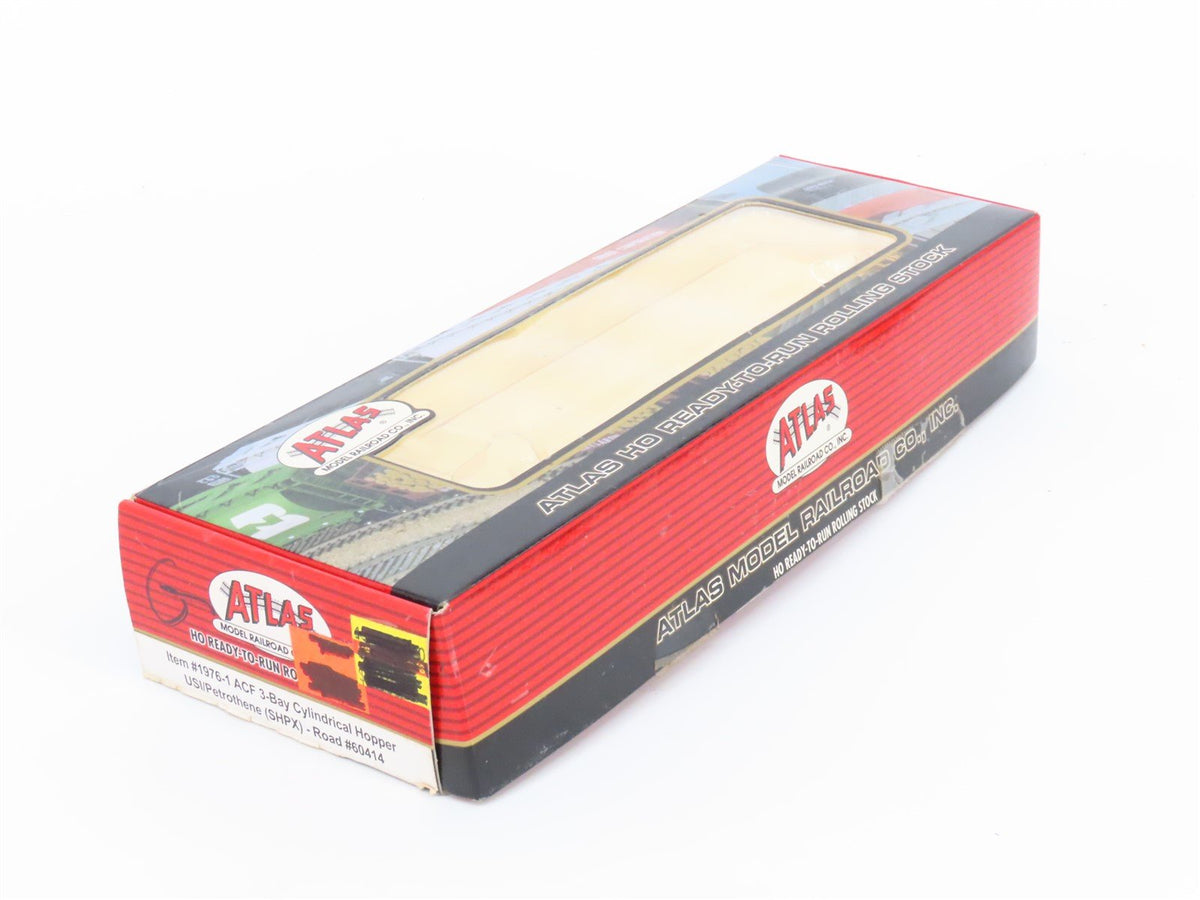 HO Scale Atlas #19761 SHPX USI Petrothene 3 Bay Cylindrical Hopper #60414