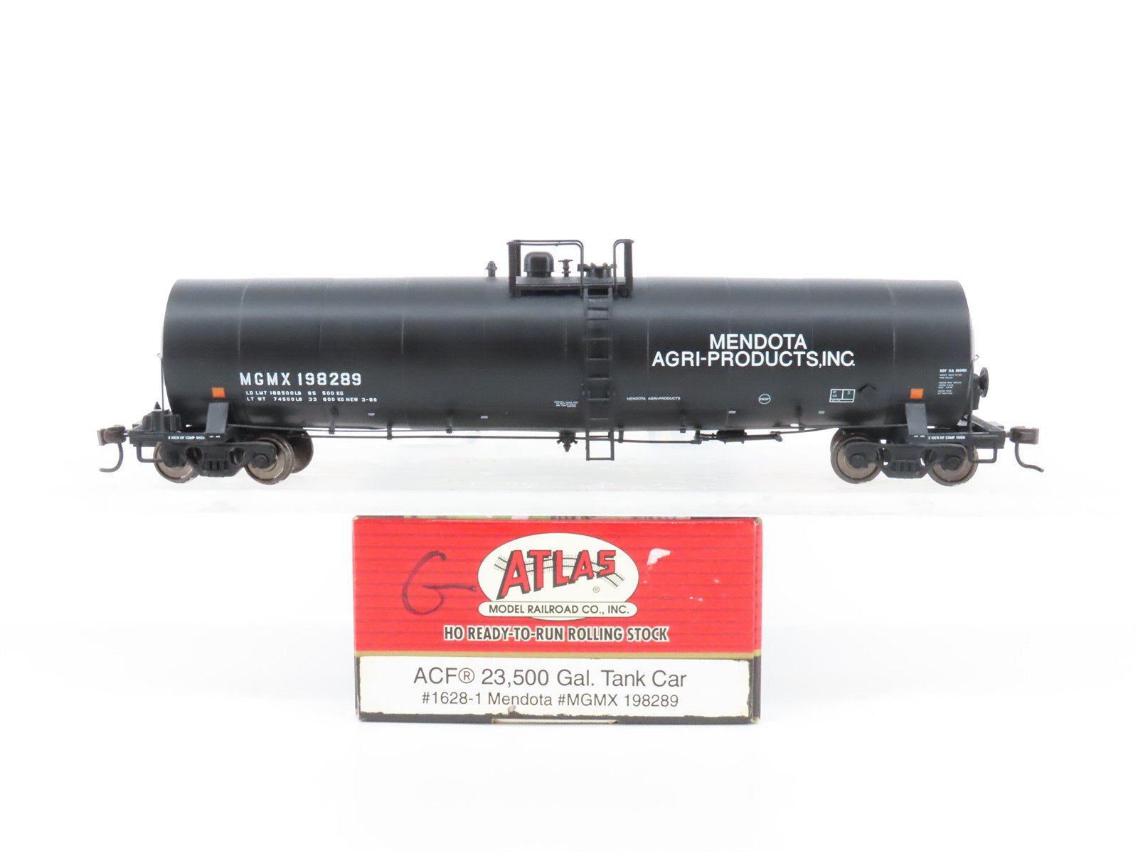 HO Scale Atlas #16281 MGMX Mendota Agri Products ACF 23.5K Gal Tank Car 198289