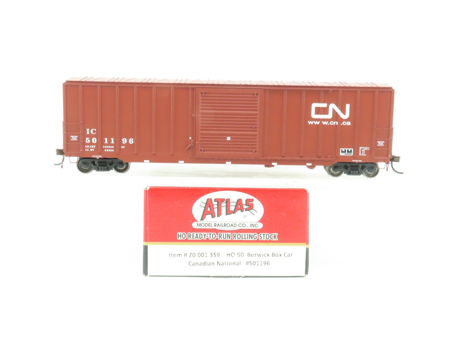 HO Scale Atlas Master Line #20001359 CN Canadian National 50' Box Car #501196