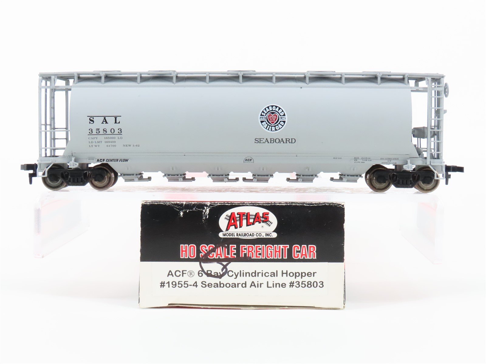 HO Scale Atlas 1955-4 SAL Seaboard Air Line ACF 6 Bay Cylindrical Hopper #35803