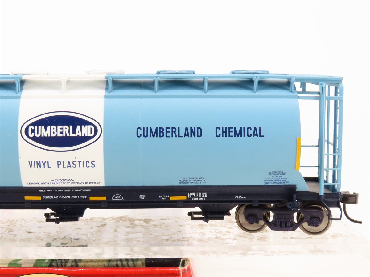 HO Atlas 1972-2 SHPX Cumberland Chemical ACF 3 Bay Cylindrical Hopper #60774
