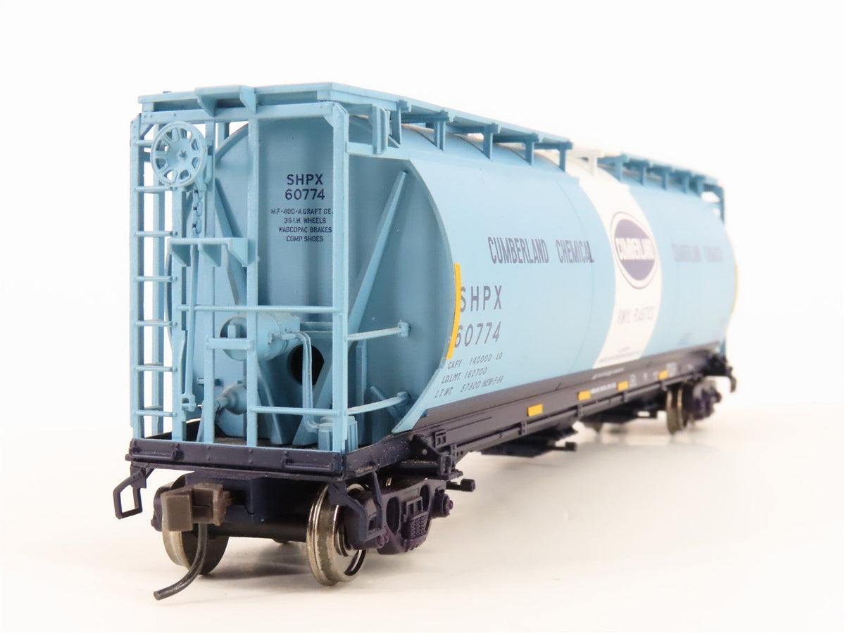HO Atlas 1972-2 SHPX Cumberland Chemical ACF 3 Bay Cylindrical Hopper #60774