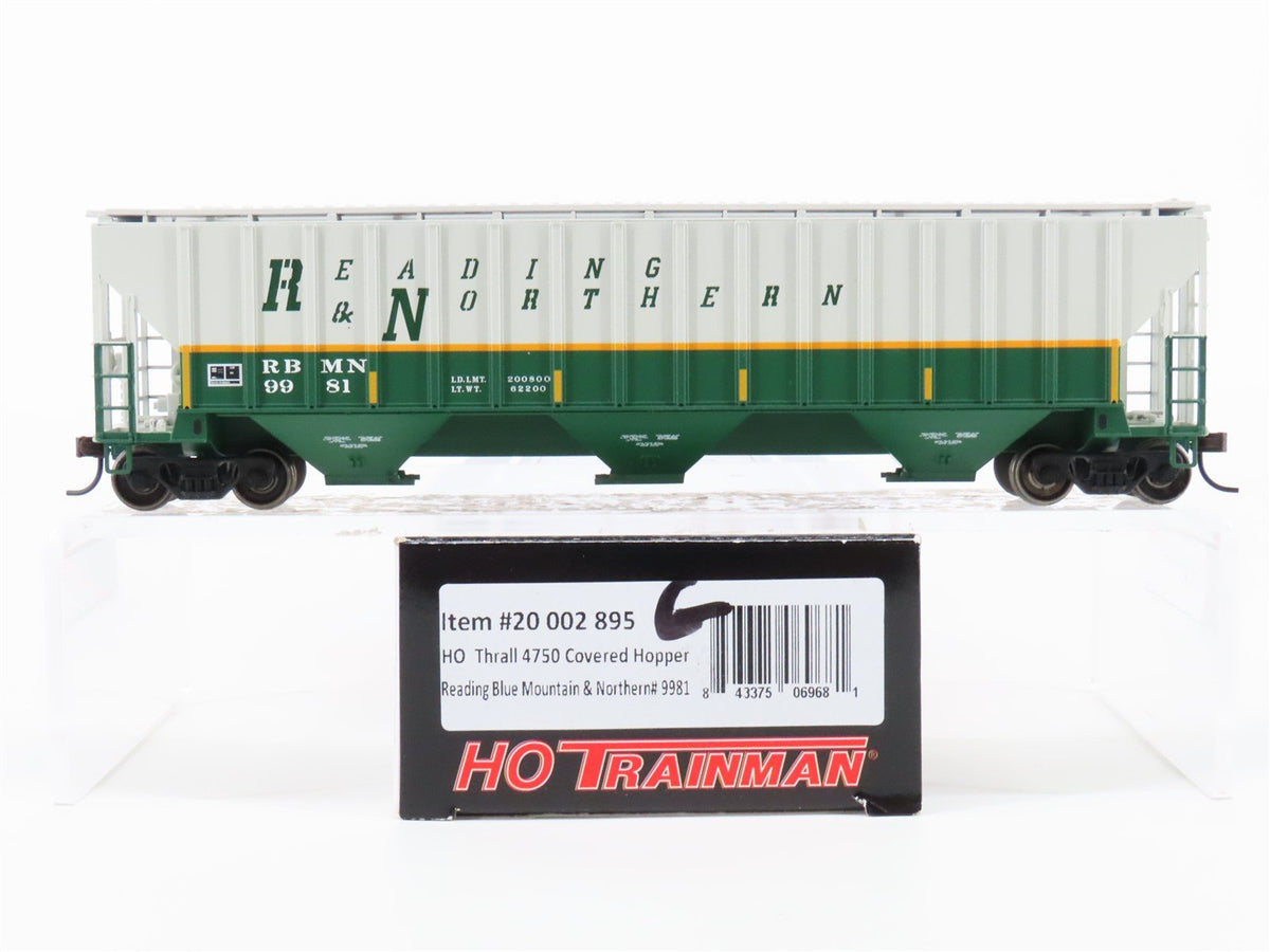 HO Atlas Trainman 20002895 RBMN Reading Blue Mtn &amp; Northern Covered Hopper #9981
