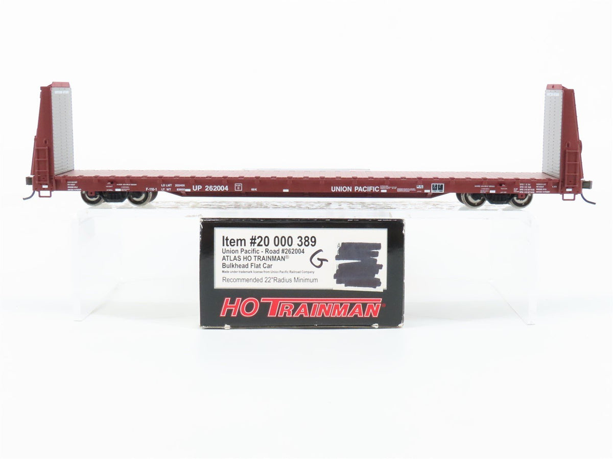 HO Scale Atlas Trainman 20000389 UP Union Pacific Bulkhead Flat Car #262004