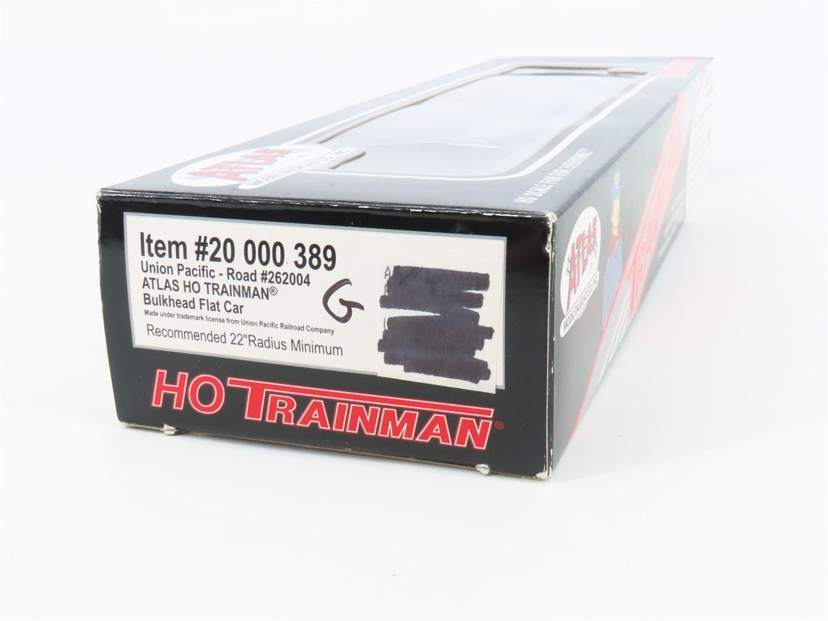 HO Scale Atlas Trainman 20000389 UP Union Pacific Bulkhead Flat Car #262004