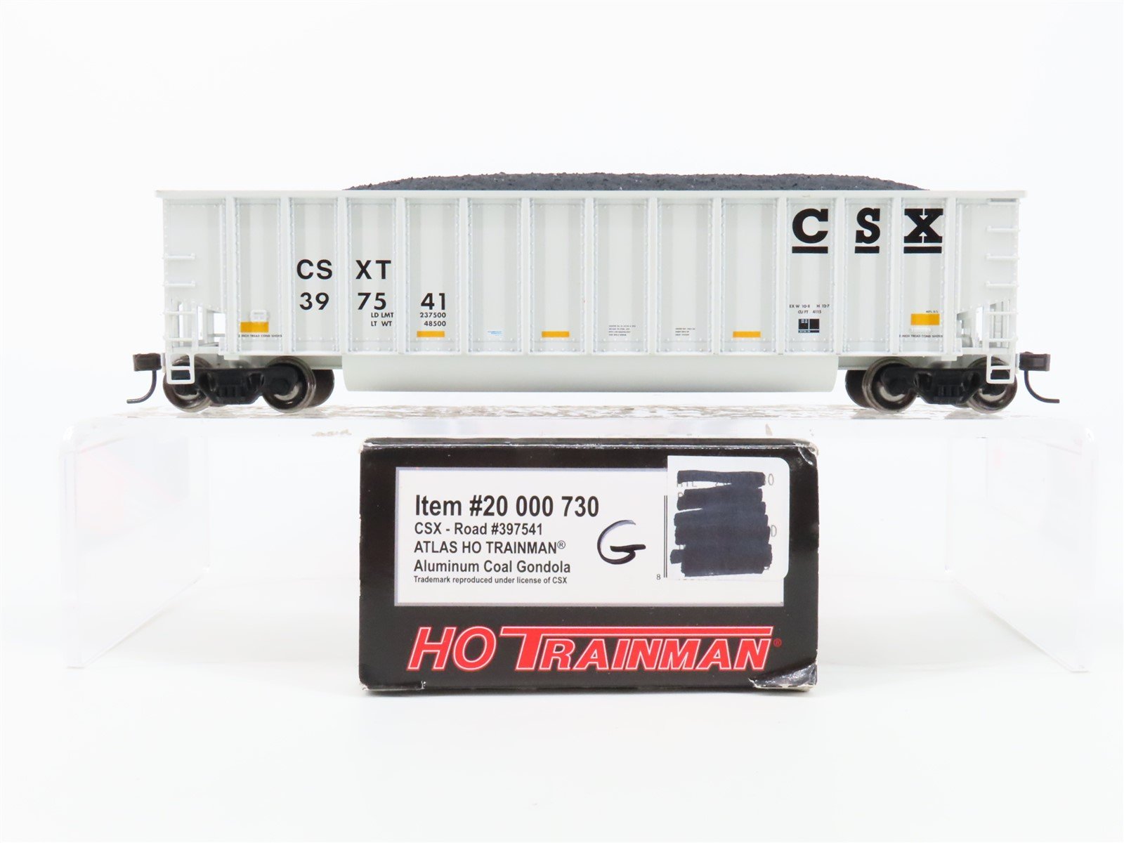 HO Scale Atlas Trainman 20000730 CSXT CSX Gondola w/Coal Load #397541