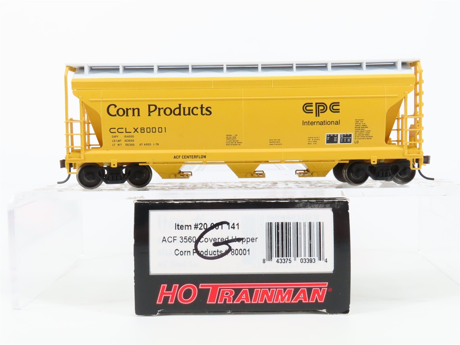 HO Atlas Trainman 20901141 CCLX CPC Int. ACF Centerflow Covered Hopper #80001