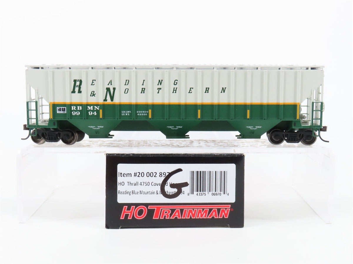 HO Atlas Trainman 20002897 RBMN Reading &amp; Northern 3 Bay Covered Hopper #9994