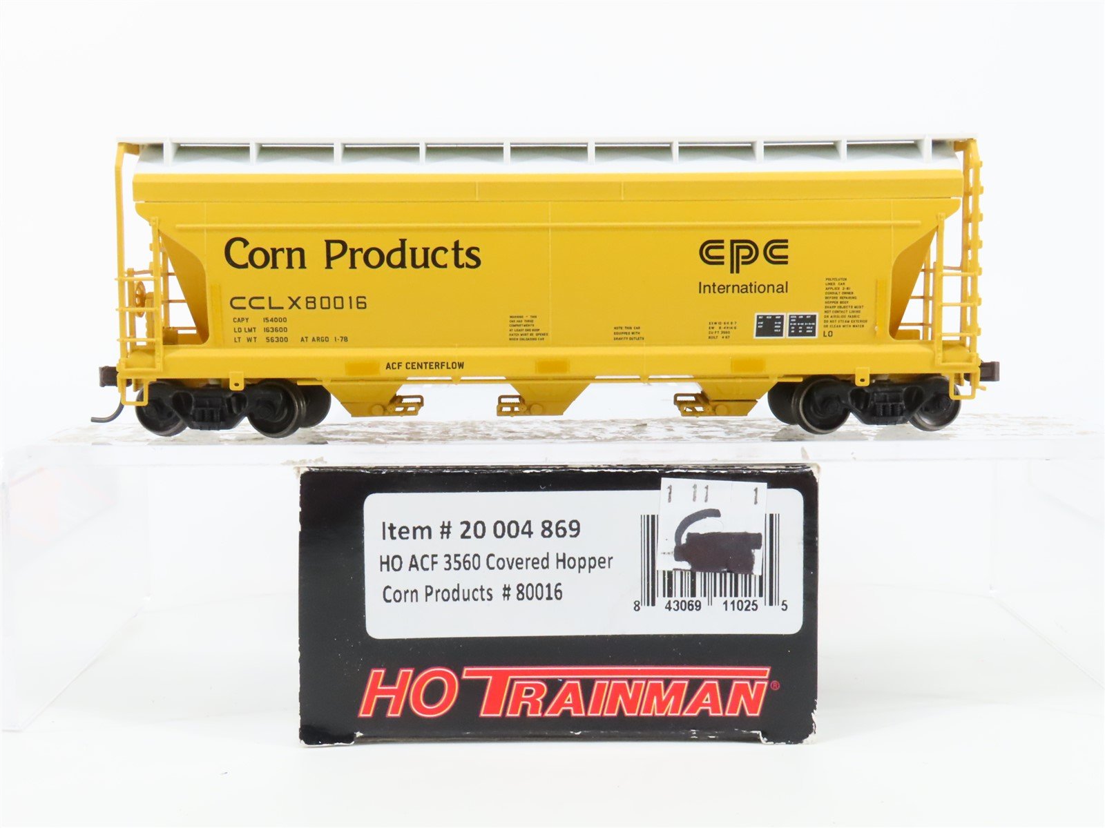 HO Atlas Trainman 20004869 CCLX CPC ACF Centerflow 3 Bay Covered Hopper 80016