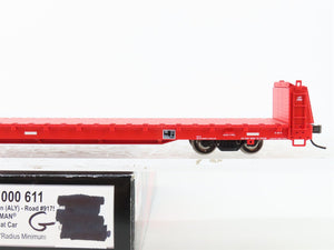 HO Atlas Trainman 20000611 ALY Allegheny & Eastern Bulkhead Flat Car #91751