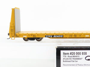 HO Scale Atlas Trainman 20000858 TTX Bulkhead Flat Car #804015