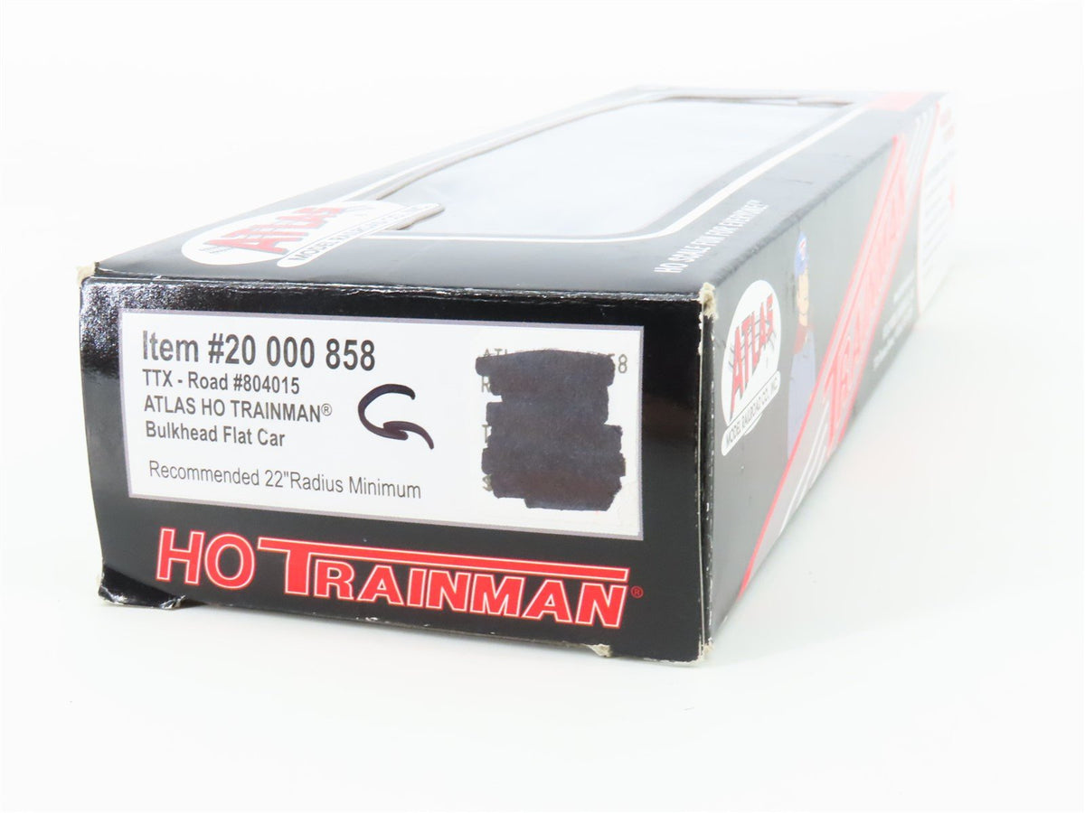 HO Scale Atlas Trainman 20000858 TTX Bulkhead Flat Car #804015