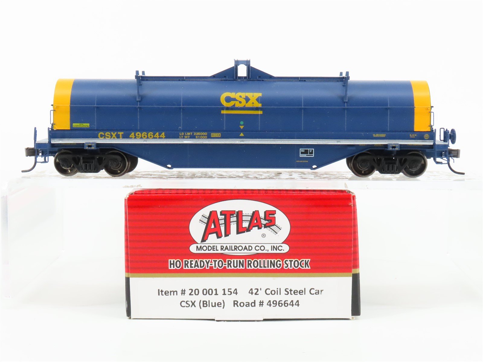 HO Scale Atlas Master Line #20001154 CSX CSXT 42' Blue Coil Car #496644