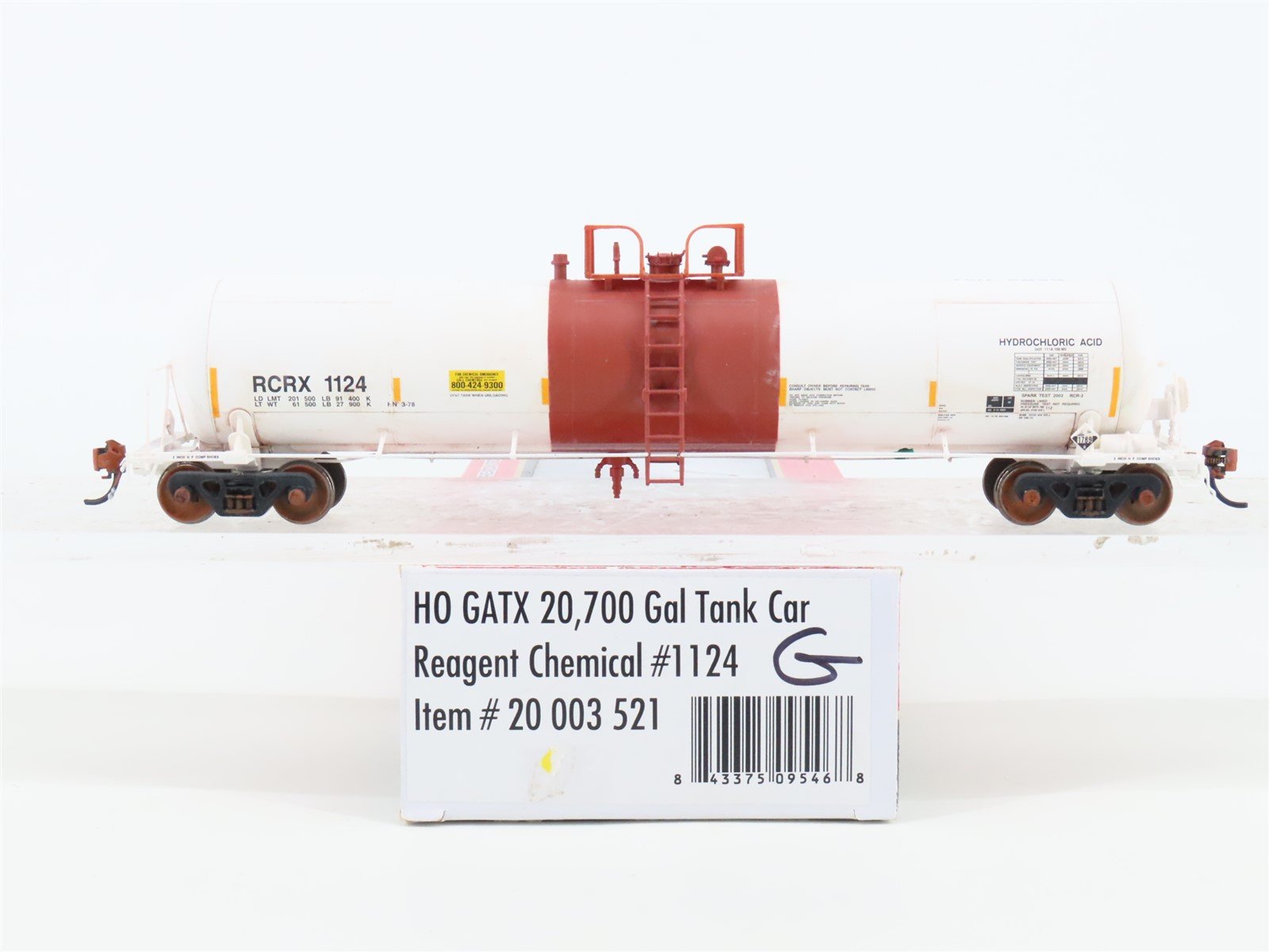 HO Scale Atlas Master Line 20003521 GATX RCRX 20k Gallon Tank Car 1124 Custom