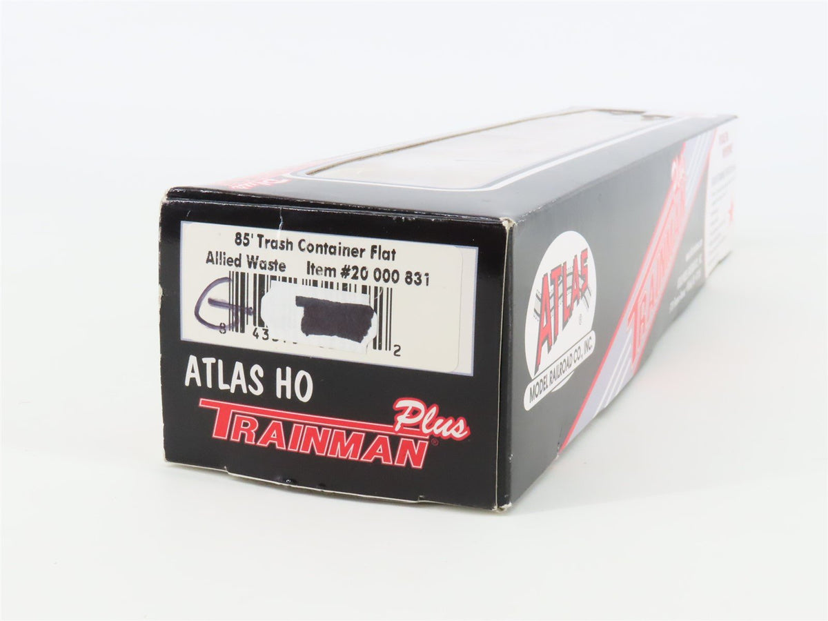 HO Atlas Trainman 20000831 AWXX Allied Waste 85&#39; Trash Container Flat Car #20189