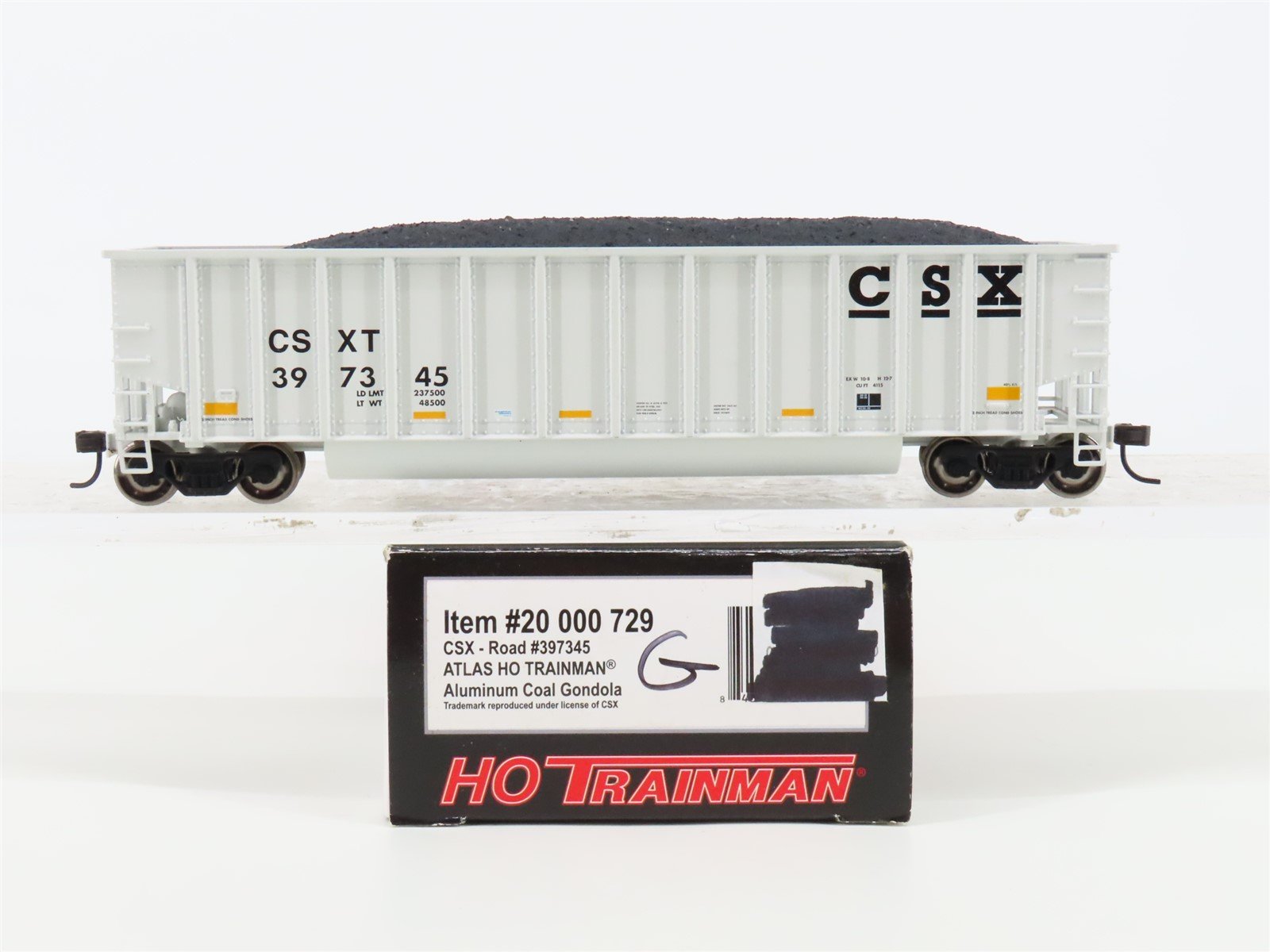 HO Scale Atlas Trainman 20000729 CSX CSXT Gondola w/Coal Load #397345