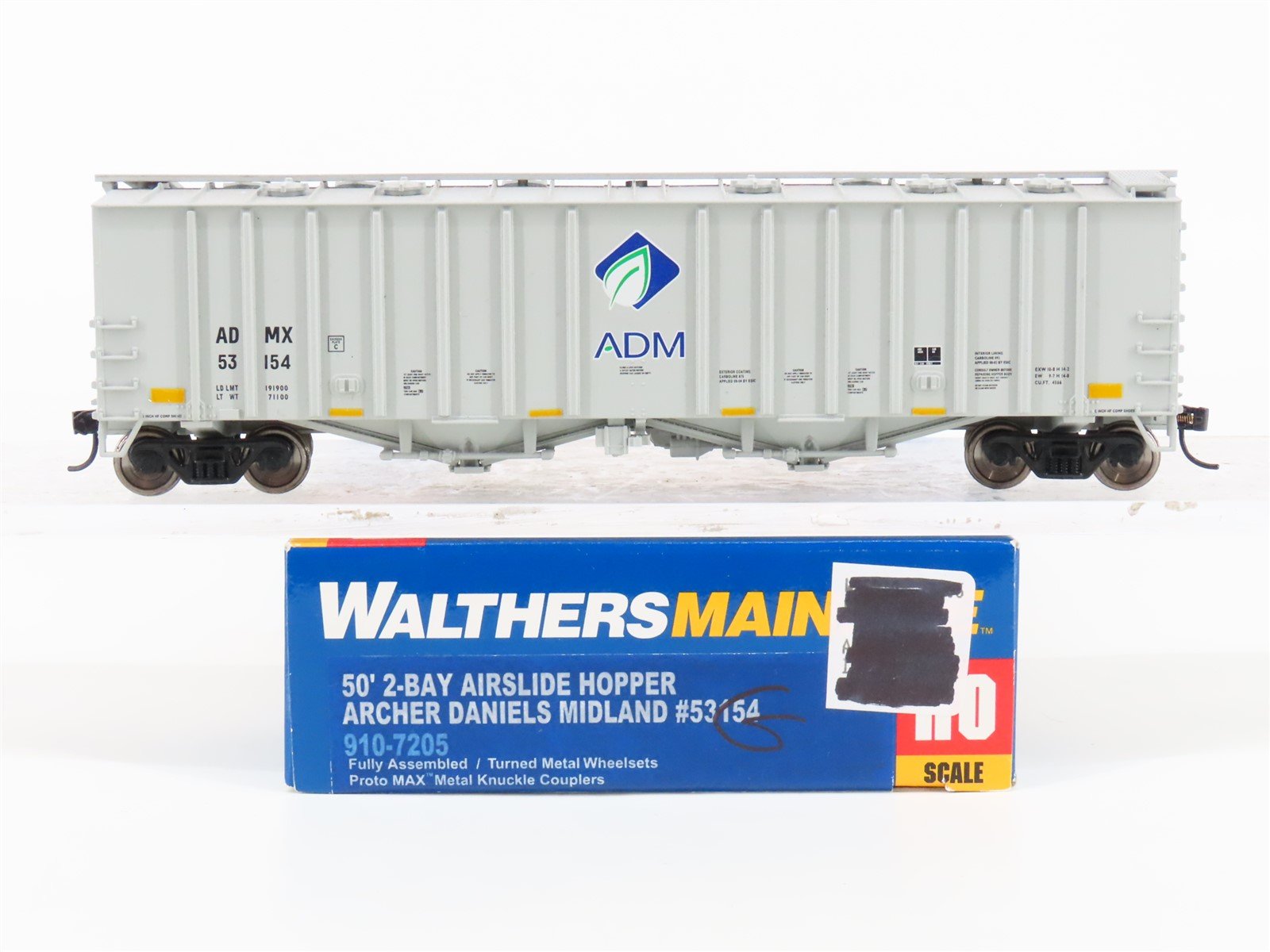 HO Walthers Mainline 910-7205 ADMX Archer Daniels Midland 2 Bay Airslide Hopper