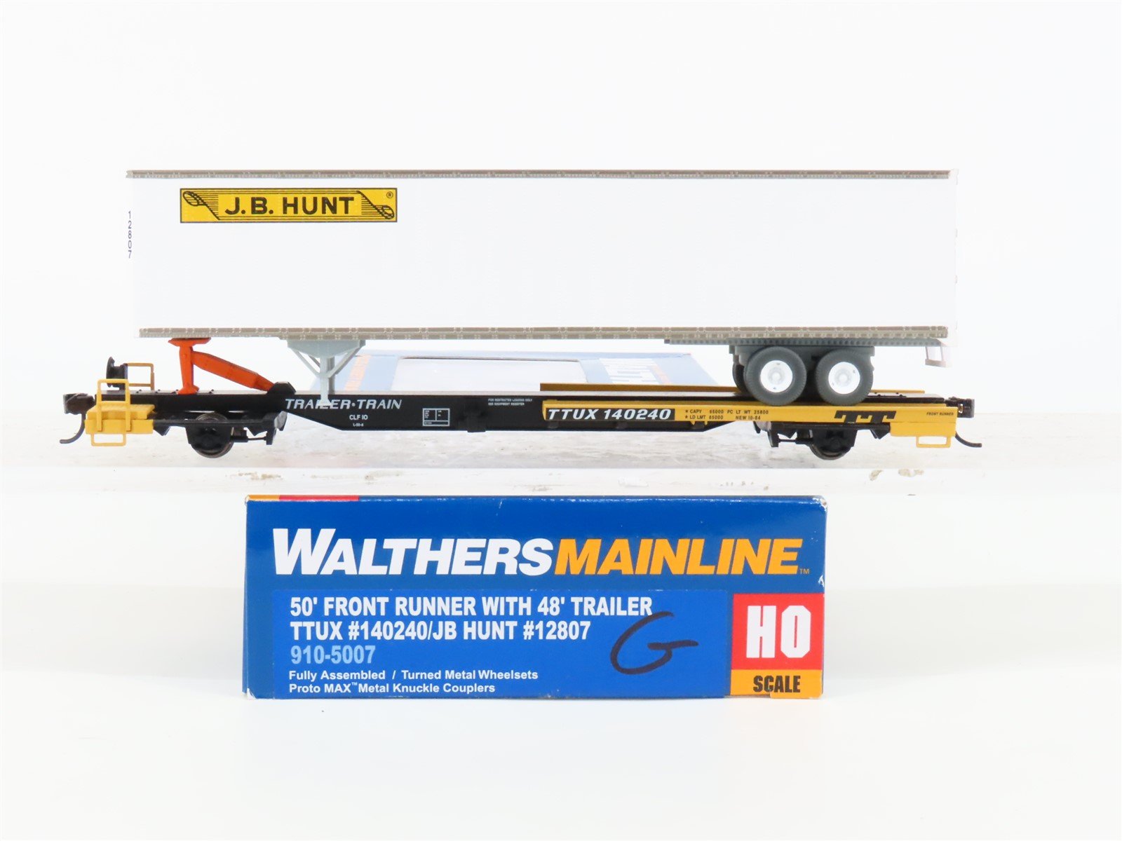 HO Walthers Mainline 910-5007 TTUX Front Runner W/ 48' JB Hunt Trailer #140240